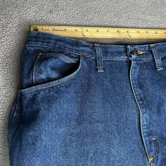 Wrangler Jeans Mens 34x31.5 Denim Scoville Zip Made in USA Vintage Cowboy Cut - Picture 8 of 12